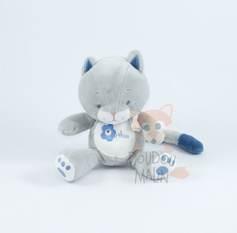  baby comforter cat arthur blue grey 